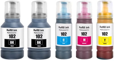 Boxstuff inkt geschikt voor Epson 102 – EcoTank Cartridges – Multipack 2x Navulfles (Zwart) – Geschikt voor ET-2710 / ET-2820 / ET-4800
