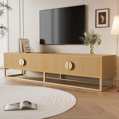 REDOM - TV-meubel - MDF+PB - met deuren - 180 L x 40 B x 40 H - Wood