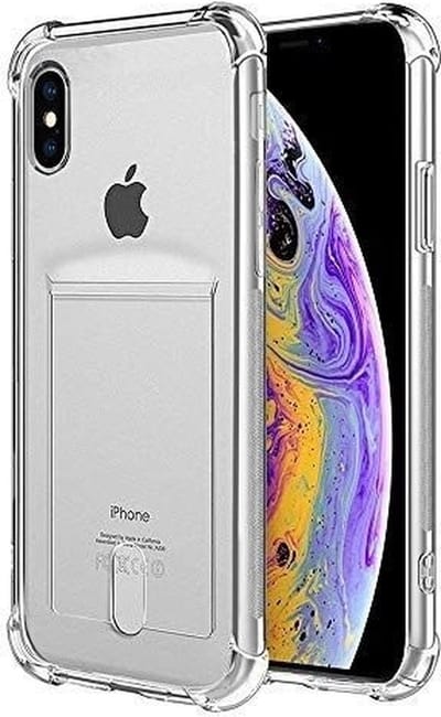 ShieldCase Schokbestendig hoesje met pasjeshouder geschikt voor Apple iPhone X / Xs - Shockcase - Ruimte voor pasjes - Transparant