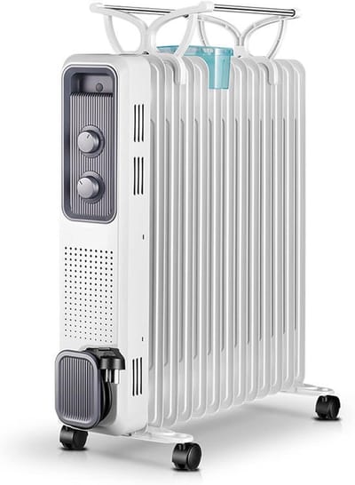 Olie Radiator - Verwarming Elektrisch - Kantoor Slaapkamer - Stil En Stofvrij - 2000 Watt