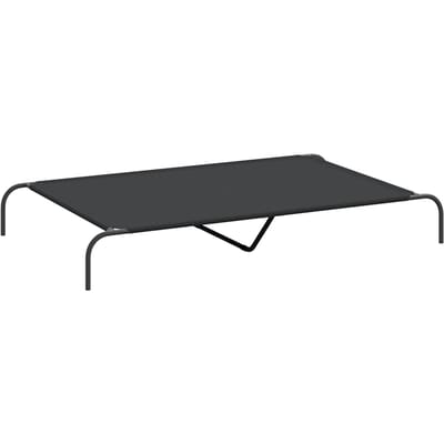 Lit Surélevé pour Chien Noir 150 x 90 x 20 cm Tissu Oxford et Acier