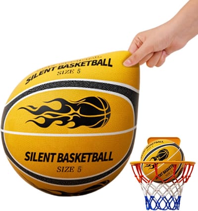 Stille Basketbal - Binnenshuis Bal - Geluidloos Trainen - Lage Decibel Technologie - Maat 5 of 7 - Goud