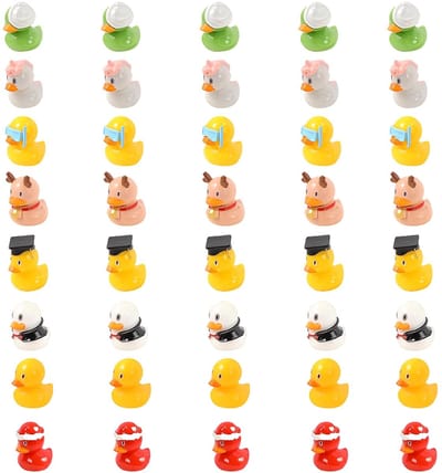 Dailygoods- Mini-eenden 40 stuks - Harsfiguren - Decoratie voor aquaria - Tuinpotplanten - Slijtvast en duurzaam - Lichtgewicht en kleurrijk - Decoratiefiguren