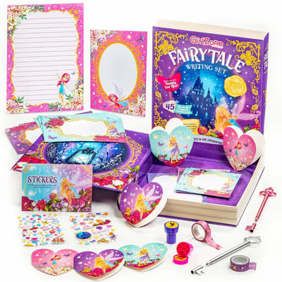 Dailygoody - Briefpapier Set - Sprookjesachtig - Creatieve set - Veelkleurig - Notitiepapier - Geschikt voor meisjes - 45-delige set