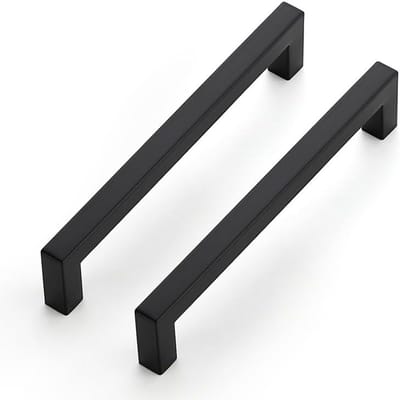Set van 25 Zwarte Keuken Deurknoppen, Meubelgrepen, Roestvrij Staal, 160 mm