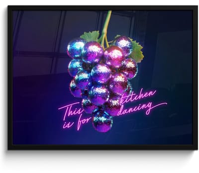 Fotolijst inclusief poster - Posterlijst 70x50 cm - Posters - Quote - Neon - Disco - Druiven - Foto in lijst - Keuken decoratie muur - Wanddecoratie accessoires - Muurdecoratie - Schilderijen