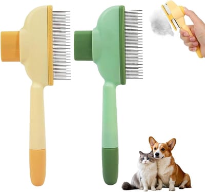 Set van 2 Dierlijke Borstels voor Katten en Honden, Verwijdert 90% Dode Vacht, Geschikt voor Lang en Kort Haar, Onderwol Borstel