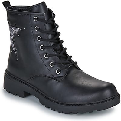 GEOX CASEY MEISJES - ZWART/GUNMETAL - Maat 38