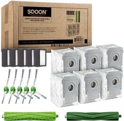 SQOON® Serviceset geschikt voor iRobot i7+ en s9+ - Gelijk aan model: 1809492, 4626194 - Vervangset met borstels, filters en stofzuigerzakken voor optimale reiniging