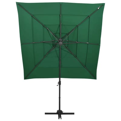 vidaXL - Parasol - 4-laags - met - aluminium - paal - 250x250 - cm - groen