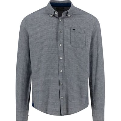 Fynch-Hatton Overhemd Mini Houndstooth Check Dark Ivy / male