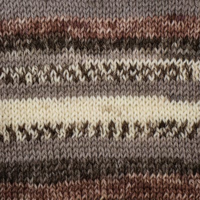 Brei-Haakgaren Luca-s – WoolenWalk Merino - 206 - Brown Print - Bruin gemeleerd - bol van 50 gram