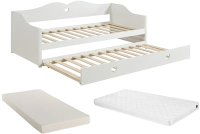 Vente-unique Bedbankje hout wit 2x90x190 cm
