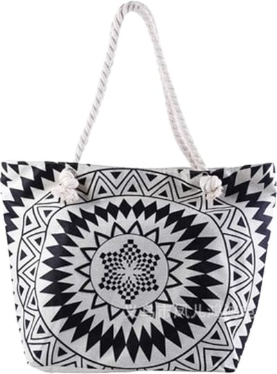 Strandtas Shopper Weekendtas Zwart-Wit