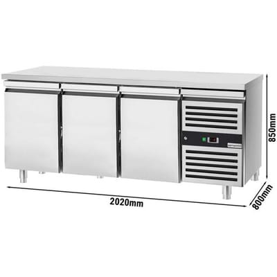 GGM Gastro Bäckereikühltisch PREMIUM - 2000x800mm - mit 3 Türen Zilver