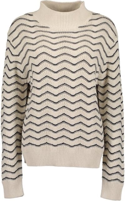Blue Seven dames - Trui 247977 beige streep opstaande kraag maat 44