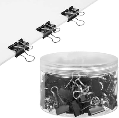 Dailygoods- Bindclips 100 Stuks - 19mm Antislip - Metalen Klemmen - Multifunctionele Klemmen - Kantoorbenodigdheden - Sterke Klemkracht - Papierclips