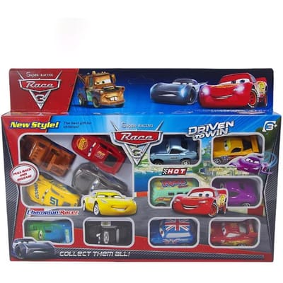 12 stuks Disney Pixar Cars Achterkracht Lightning Mcqueen Jackson 6cm Storm Mater Modelauto Begeleidende Speeltjes Kinder Verjaardagscadeaus blue