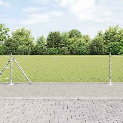 vidaXL - gaashek - met - betonnen - voetstuk - 10 - x - 0,4 - m - Gegalvaniseerd - staal