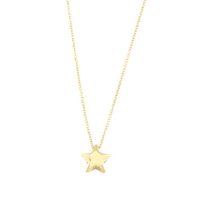 New Bling 9NBG-0480 Gouden Ketting met Hangertje - Dames - Ster - 6,2 x 6,5 mm - Ankerschakel - 0,8 mm Dik - 42 + 3 cm - 14 Karaat - Goud