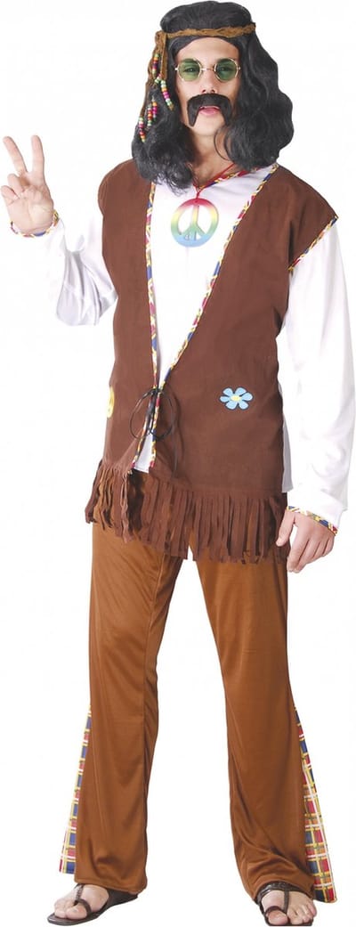 Fiestas Guirca Verkleedpak Hippie Flower Heren Maat L 4-delig