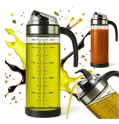 2x Glazen Dispenser 500 ml met Handvat voor Olie, Azijn, Sauzen