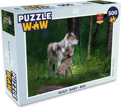 Puzzel Wolf - Baby - Bos - Legpuzzel - Puzzel 500 stukjes
