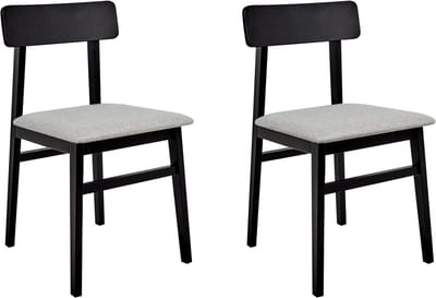 STACY - Eetkamerstoelen set van 2 - Lichtgrijs - Rubberhout