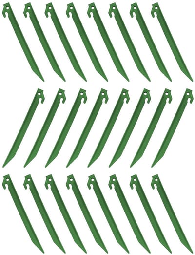 Dailygoods- Tentharingen 24 stuks 230 mm - Kunststof - Antisliphaak - Robuust ontwerp - Voor camping/tuin - Veiligheidswaarschuwing bij gebruik - Grondpennen