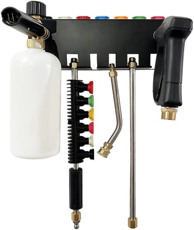 Allecto - Hogedrukreinigerpistoolhouder - Schuimkanonhouder - Multifunctionele gereedschapsorganizer - Wandmontage - Geschikt voor 1/4 Inch snelkop...