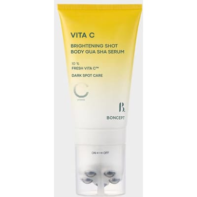 BONCEPT Vita C Oplichtend Shot Lichaams Gua Sha Serum 100 ml / BONCEPT D-Panthenol Herstellend Shot Lichaams Gua Sha Serum 100 ml Vita C Brightening Shot Body Gua Sha Serum 100 ml beige