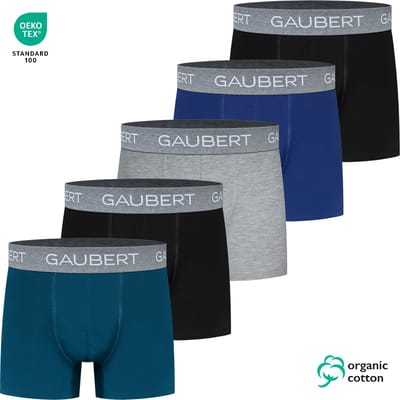 5-pack Heren Premium Katoenen Boxershorts - Effen/Grijs Multipack - Organisch Maat L GB5-004