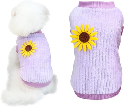 Hondentrui van Pluche - Zachte en Warme Kleding voor Honden en Katten in Paars - Ideaal voor de Winter, Maat L