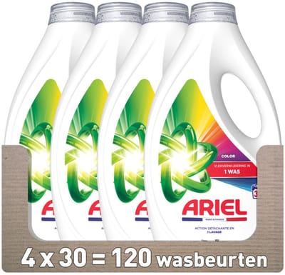 Ariel Vloeibaar Wasmiddel Color 30 Wasbeurten - 4 x 1350 ml - Voordeelverpakking