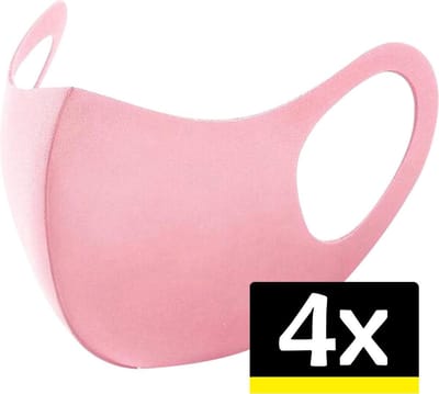 Mondkapje Wasbaar Mondmasker Roze Mondkapjes Niet-medisch - 4 stuks