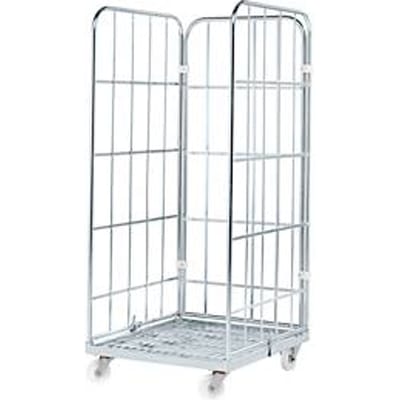 Rolcontainer, 3-zijdig, met stalen rolplaat, 1650 mm bruikbare hoogte