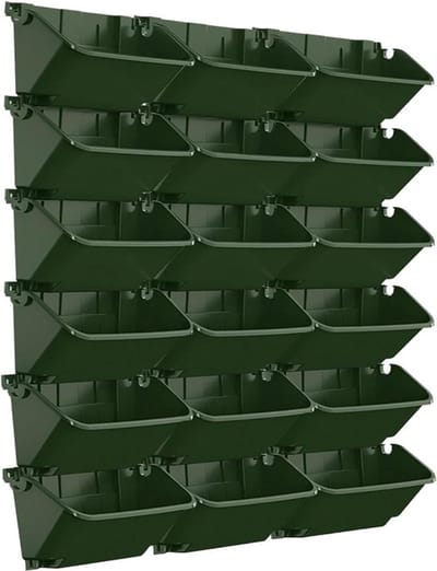 SnelShoppen - Hangende Verticale Wandplant - Wandgemonteerde Plantenzak Met 18 Zakken voor Tuin, Balkon, Woondecoratie, Duurzaam, Groen, Interieur, Bu