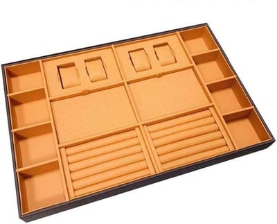 Sieradenlade Organisatoren - Opbergbakjes Ringen Oorbellen - Sieraden Opbergen - Massief Houten Frame - 60 x 36 x 55 cm