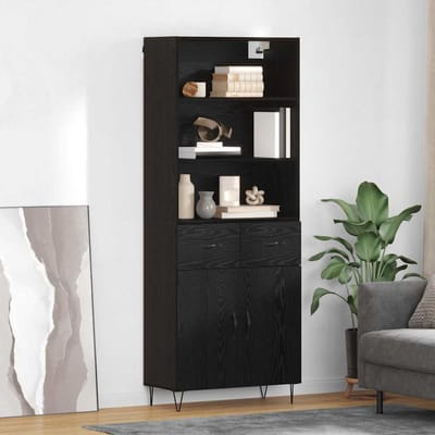 vidaXL - Highboard - 2 - st - Zwart - Eiken - 69,5 - x - 34 - x - 180 - cm