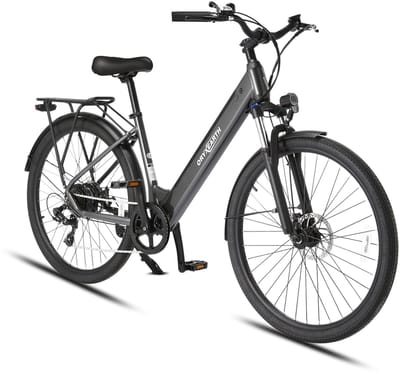 ORYXEARTH Elektrische Fiets – 36V 10Ah Batterij – 250W Motor – Glanzend Grijs –27,5" Wielen – LCD Display – Mechanische Schijfremmen – Shimano 7 Versnellingen – Aluminium Frame – E-Bike voor Werk, School, Parkritten en Vrije Tijd