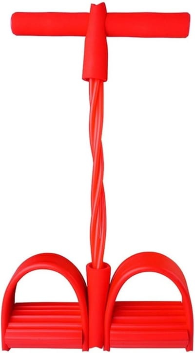 Pedaal Oefenaar Weerstandsbanden - Fitness Touw Hometrainer - Thuis Trainen - 4 Tractie-touwen - 1000 Gram - Rood