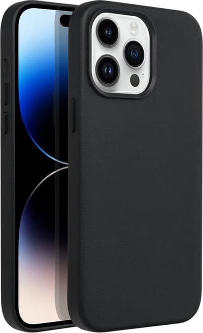 Casify Leren Hoesje geschikt voor MagSafe iPhone 15 Pro Max Hoesje - Zwart