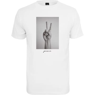 Mister Tee - Peace Sign Heren T-shirt - XS - Wit