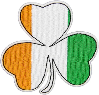Ierse klaver patch 3 inch - geborduurd - lucky shamrock - perfect voor kleding - ShopVlot