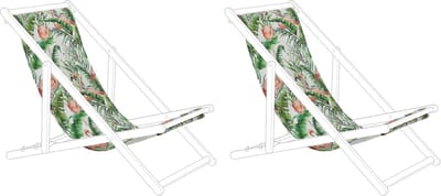 ANZIO/AVELLINO - Ligstoel doek set van 2 - Groen - Polyester