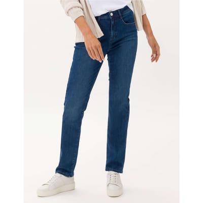 Brax Dames Jeans  Style CAROLA USED REGULAR BLUE, denim blauw regular, maat 34