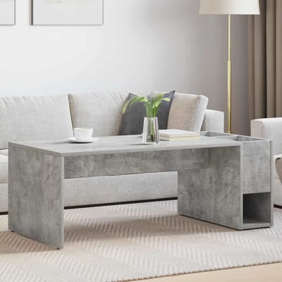 vidaXL - Salontafel - Beton - Grijs - 101,5 - x - 50 - x - 37 - cm - Bewerkt - hout