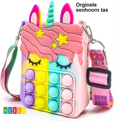 Heble® - Unicorn Tas - Pop It's - Fidget Toys - Regenboog Pop It's - Tasje Handtasje Jongeren Kind