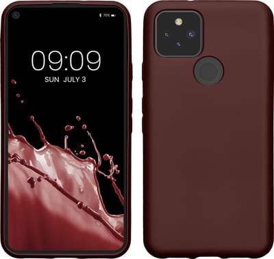 kwmobile telefoonhoesje geschikt voor Google Pixel 5 - Hoesje voor smartphone - Back cover in metallic baksteenrood