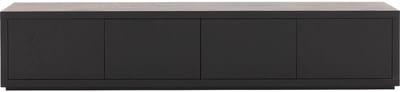 Goossens Tv Meubel Barcelona, 4 Kleppen Zonder Kabeldoorvoer - Hout Zwart